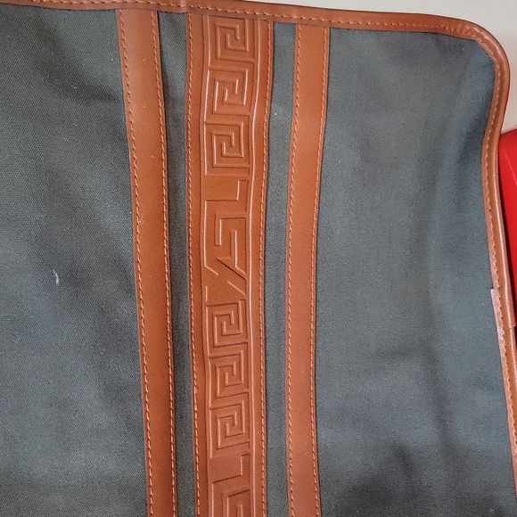 YSL CHARCOAL GRAY & BROWN LEATHER TOTE BAG - Picture 14 of 17